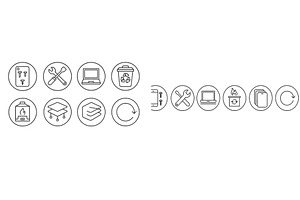 Icons representing different aspects, an Object Illustration by ZinetroN