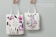 Beauty Salon Promo Cards & Patterns, a Work Illustration by Sopelkin (Thumbnail 6 of 9)
