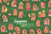 Kawaii Capybara Loves the Farm, an Animal Illustration by Palau (Thumbnail 1 of 12)