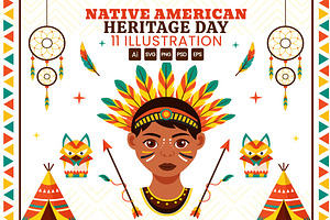 11 Native American Heritage Day, a Seasonal Illustration by denayunebgt