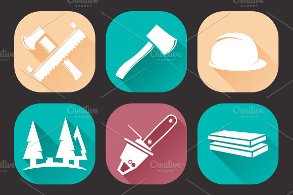 9 Lumberjack Woodcutter Icons