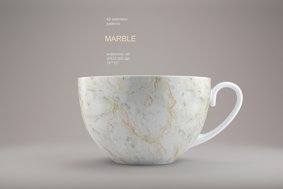 40 Marble seamless watercolor pack, a Pattern Graphic by PatternsBlooming (Photo 6 of 14)