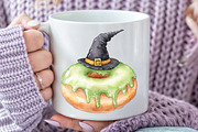 Donut Clipart Halloween Donut, an Illustration by CraftArtStudio (Thumbnail 5 of 6)