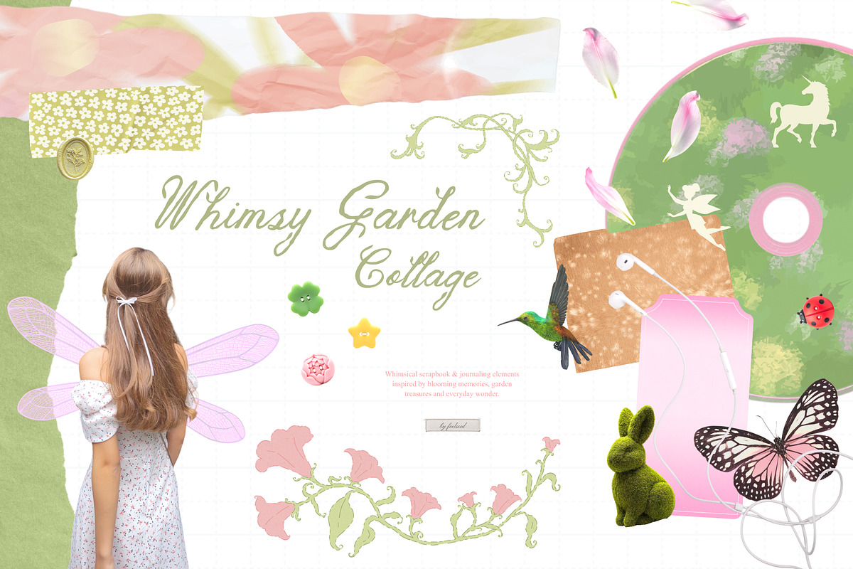 250+ Whimsy Garden Collage Pack, an Object Graphic by Feelsoul (Photo 1 of 11)