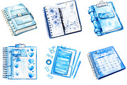 Watercolor Blue Planner Lover, an Illustration by Designking (Thumbnail 4 of 5)