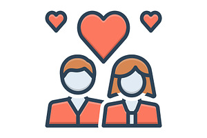 Romantic Couple Color Icon