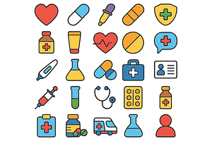 Medical Icons Vector Set, an Object Graphic by RT Studio
