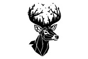 Deer Antler Silhouette Bundle, an Object Illustration by yasushie (Thumbnail 15 of 31)