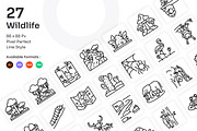 Wildlife Icons Set - Line, an Outline Icon by Kmg Design (Thumbnail 1 of 2)