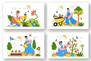 10 Gardening Vector Illustration, a Person Illustration by denayunebgt (Thumbnail 2 of 4)