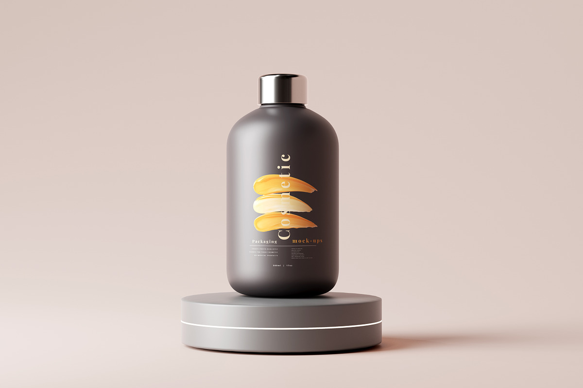 Dark Plastic Cosmetic Mockup Bundle, a Cups & Container Mockup by pmvch (Photo 16 of 111)