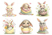 Whimsical Easter Bunny Clipart PNG, an Illustration by Daily.Designs (Thumbnail 3 of 7)