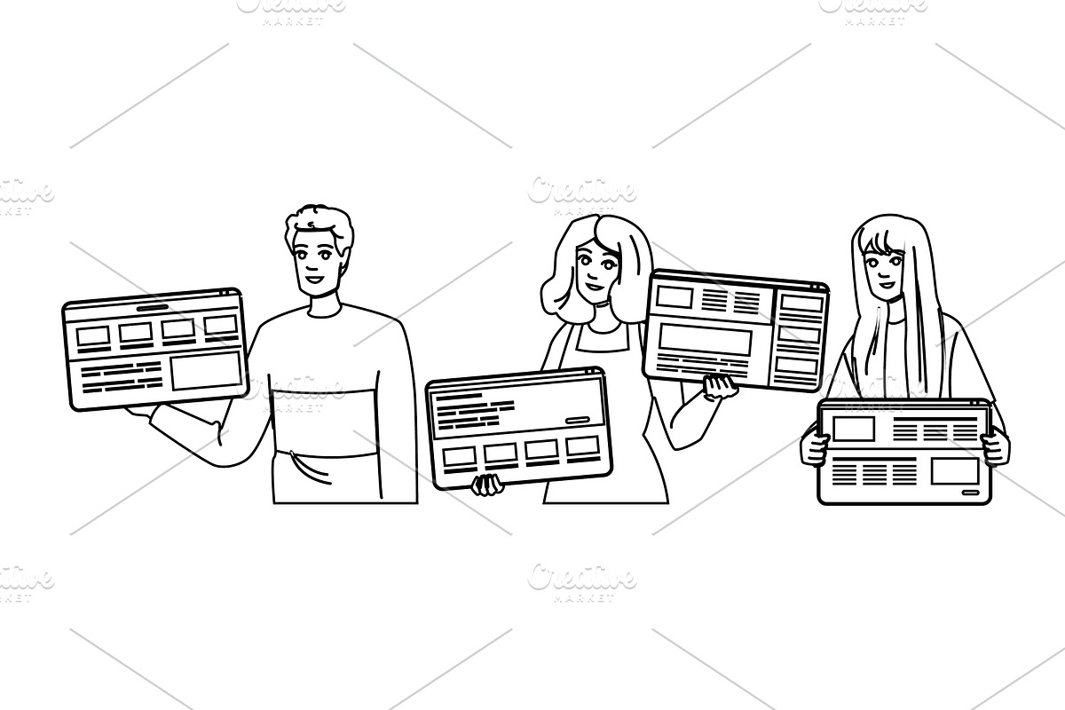 layout mockup website vector, a Finance Illustration by pikepicture