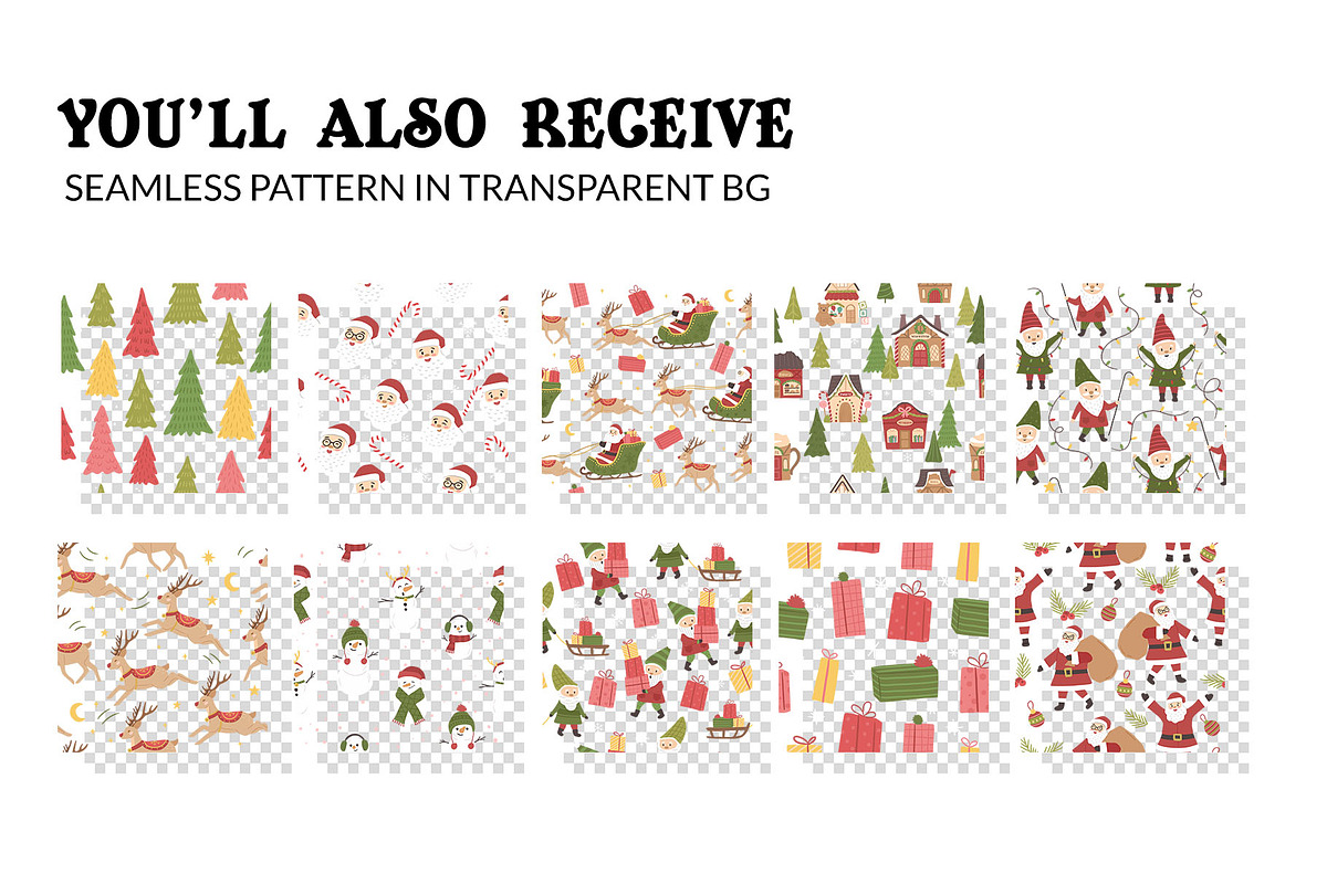 Christmas Santa Village Pattern, a Pattern Graphic by CreativeChristiana (Photo 3 of 9)