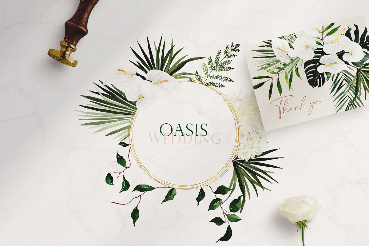 OASIS green - Wedding clipart, an Illustration by Beigetime (Photo 5 of 11)