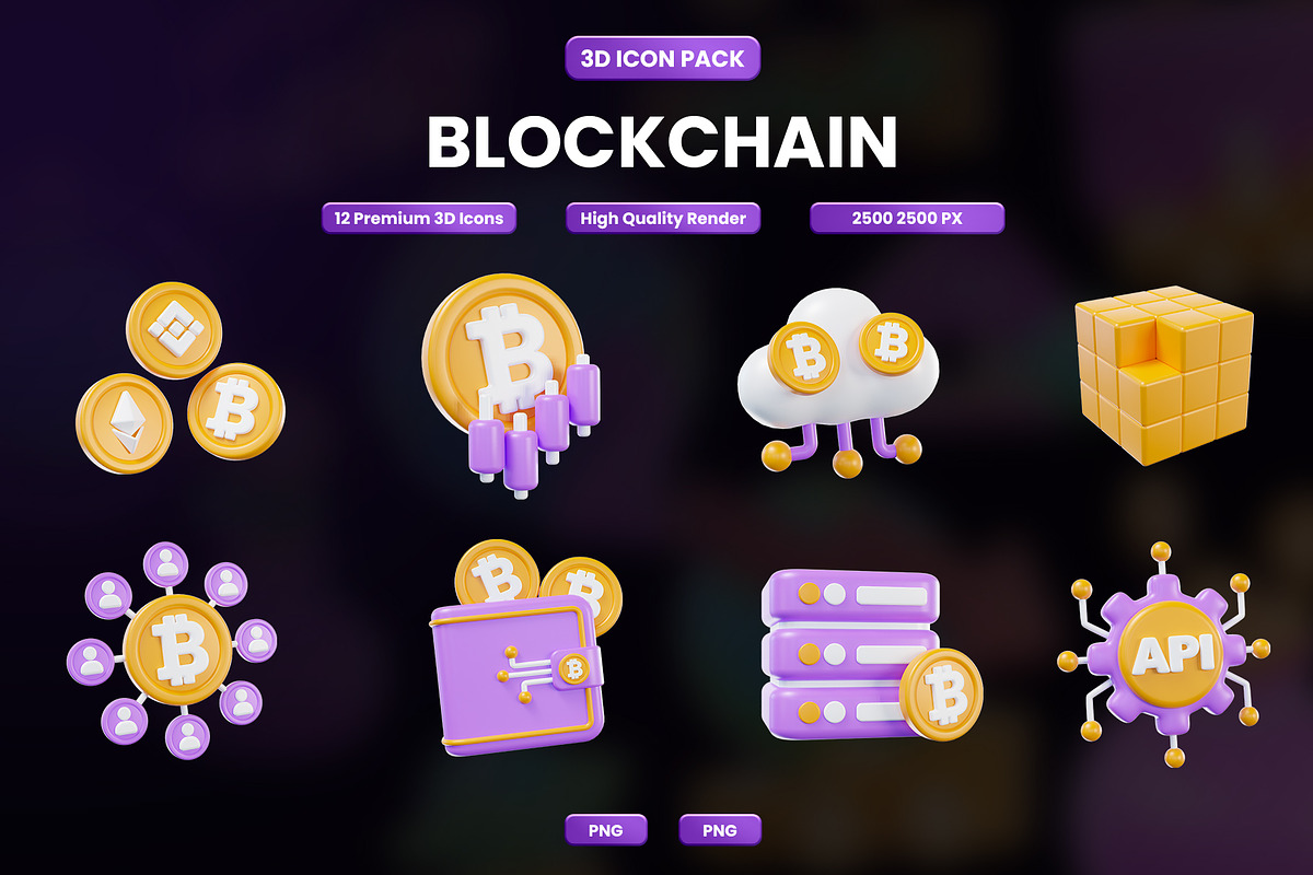 Blockchain 3D Icon Pack, an Object Graphic by Artnivora.Std (Photo 1 of 4)