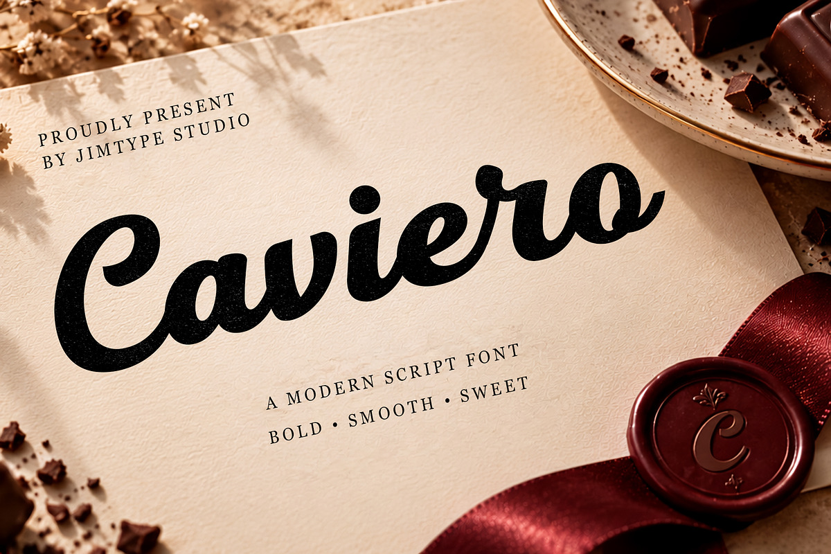 Caviero - Bold Script for Branding, a Script Font by Jimtype Studio (Photo 1 of 10)