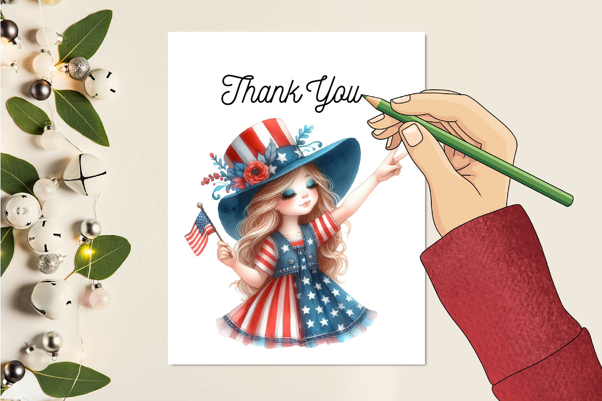 Patriotic July Girls PNG Clipart, an Animal Illustration by Craft Nest (Photo 2 of 4)