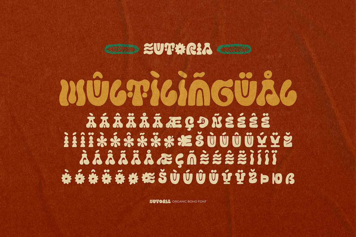 Eutoria - Organic Boho Font, a Symbol Font by ikiiko (Photo 7 of 7)