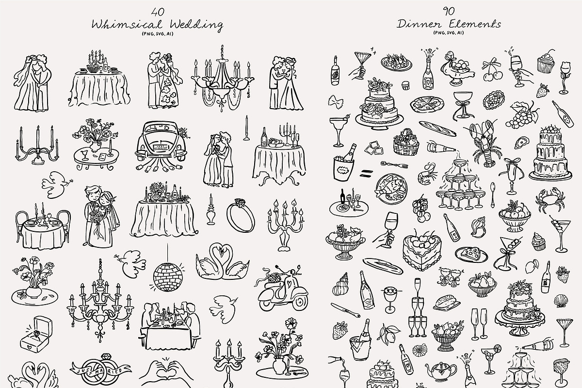 Whimsical Wedding Clipart Collection, an Object Illustration by Ayya Studio (Photo 19 of 20)