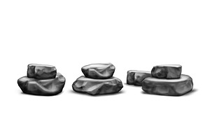 Black stone podium rock formations, an Illustration by art PVP - market