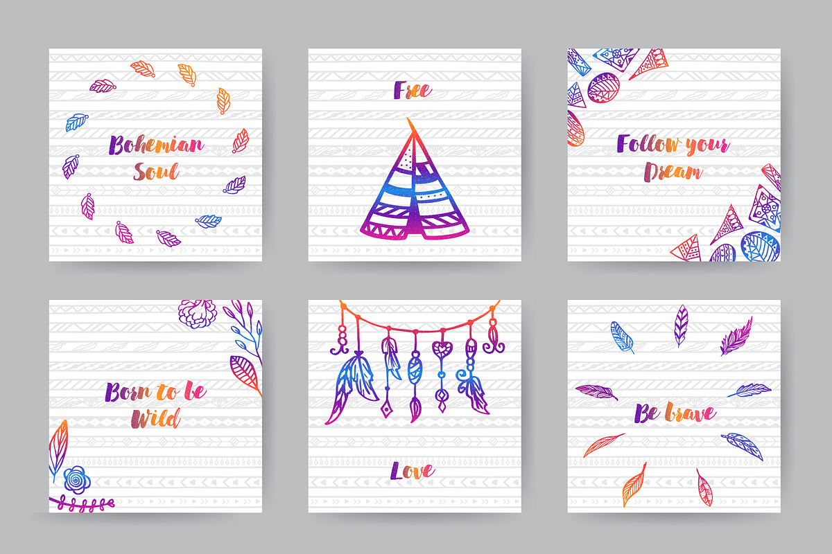 16 Boho cards, a Card Template by Alla_Ri_Shop (Photo 3 of 4)