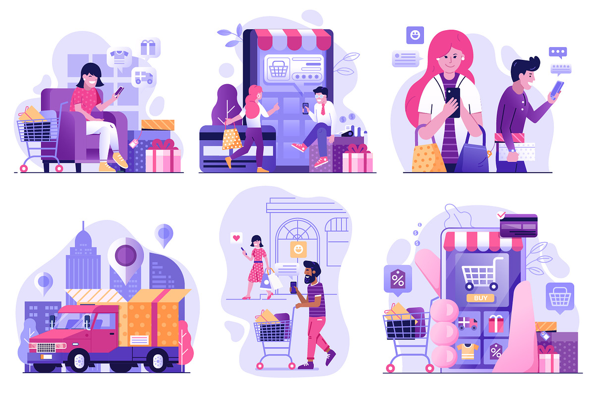 Online Shopping Web Illustrations, a Person Illustration by Alex Krugli (Photo 3 of 14)