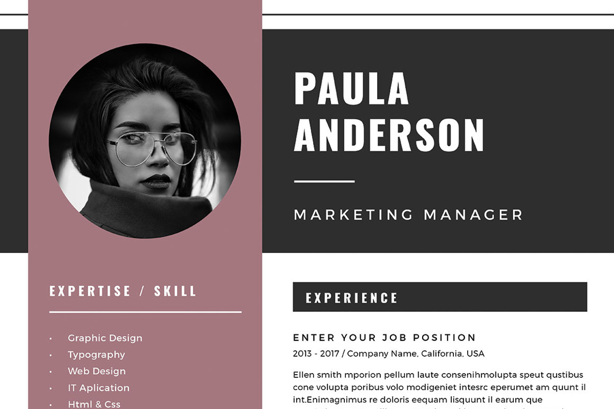 Resume Template / Cv Template, a Resume Template by Symie Design (Photo 6 of 9)