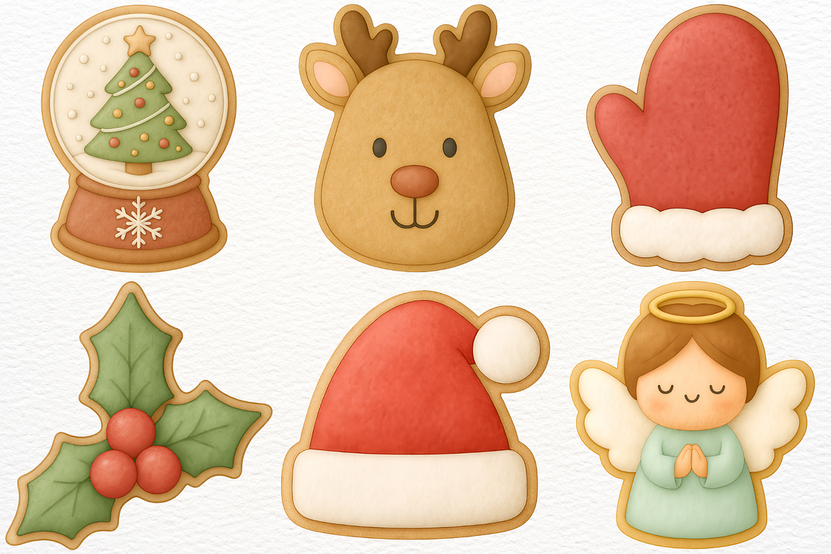 Christmas Gingerbread Cookies PNG, a Food Illustration by SugarCloudStudioArt (Photo 3 of 6)