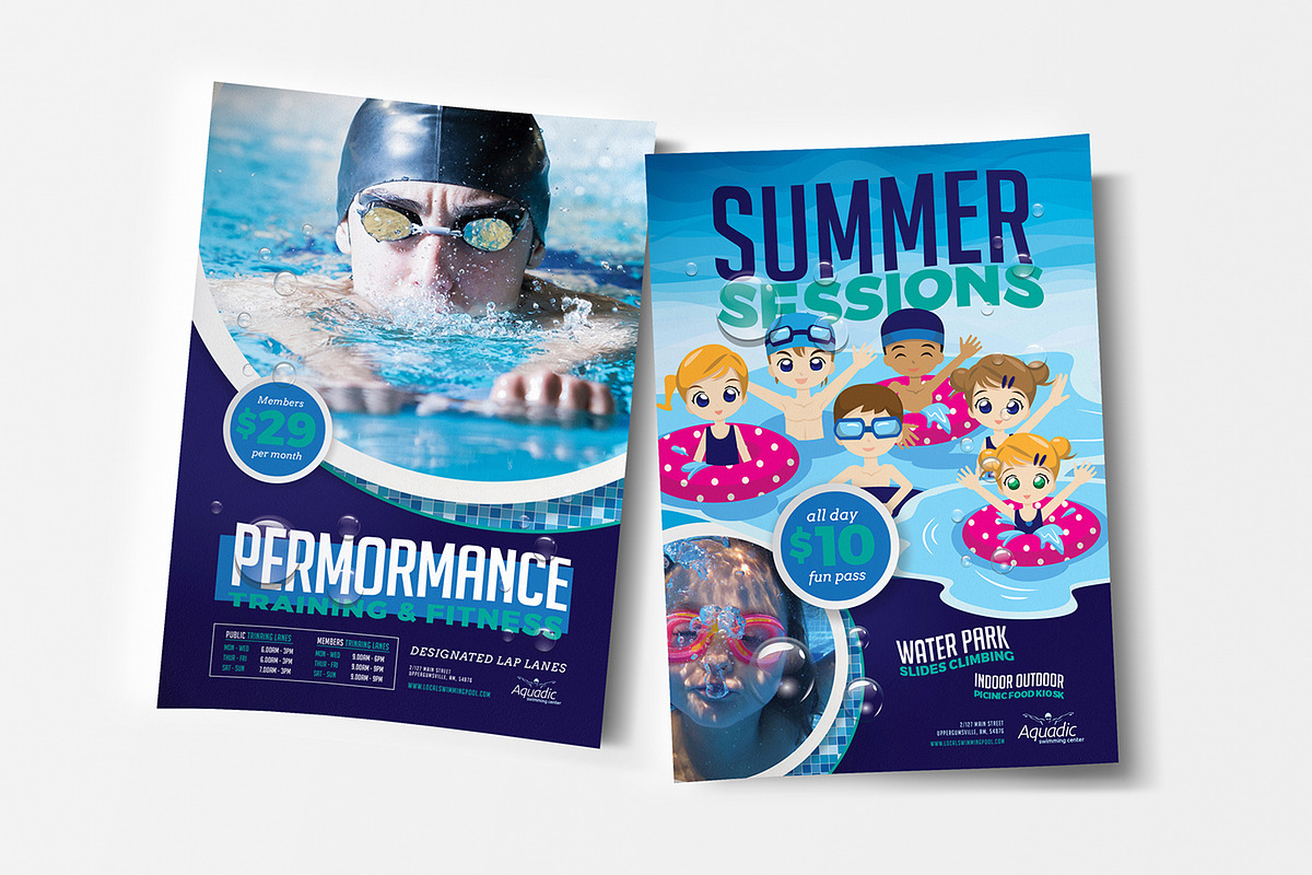 Swimming Pool Templates Pack, a Poster Template by BrandPacks