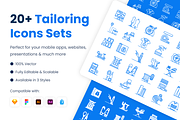 Tailoring Icons Set, an Outline Icon by Brickclay (Thumbnail 1 of 7)