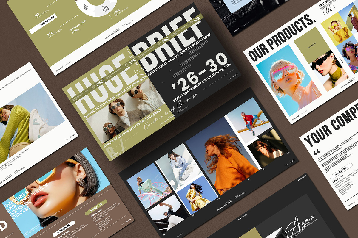 Huge Creative Brief Campaign, a Presentation Template by Aura Agency (Photo 1 of 9)