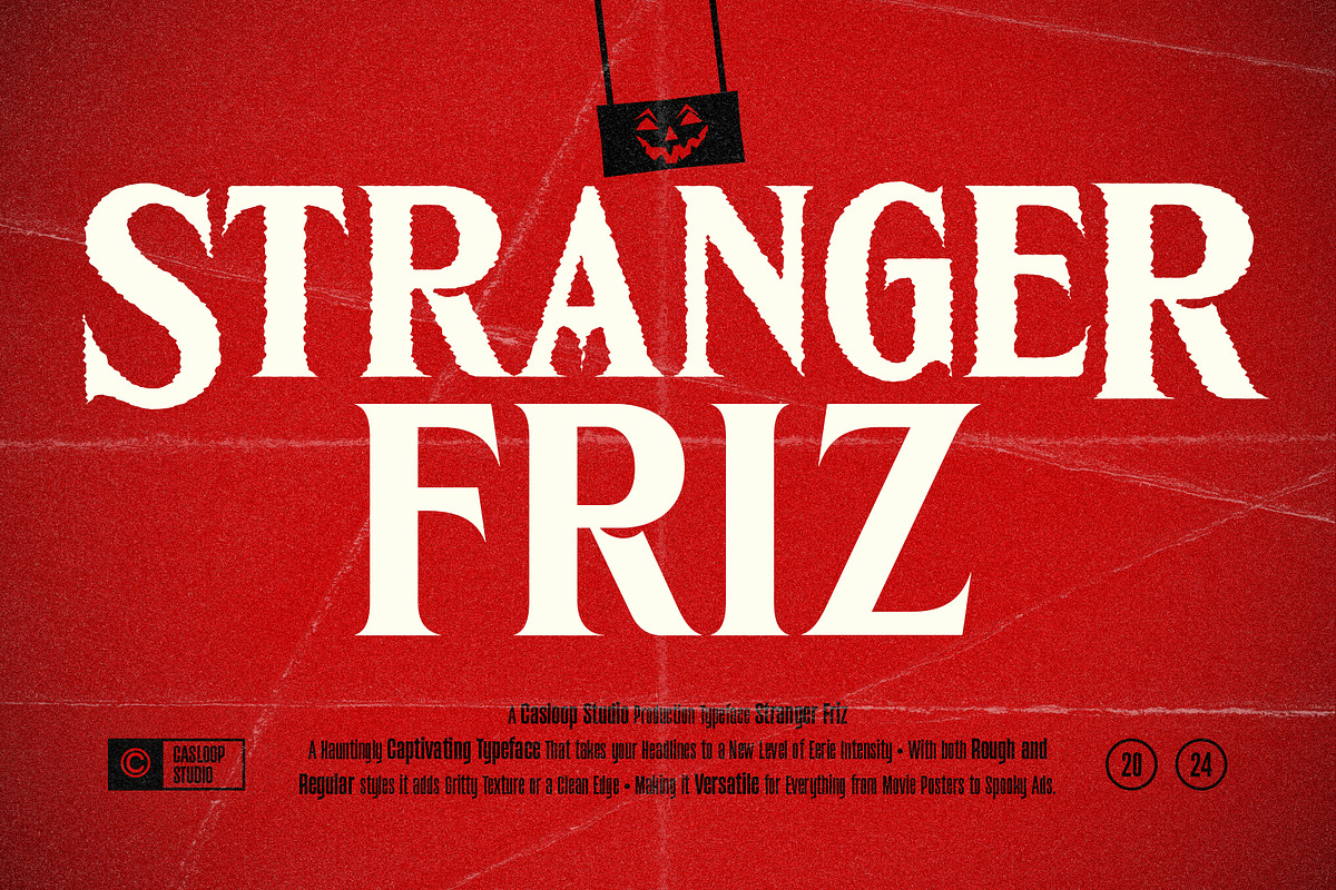 Stranger Friz - Horror Movie 2 Fonts, a Serif Font by Casloop Studio (Photo 1 of 8)