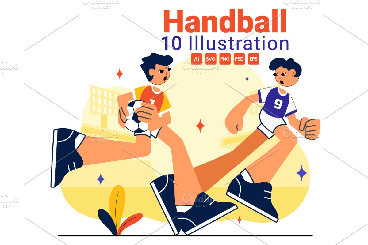 10 Handball Sports Illustration, a Sport Illustration by denayunebgt (Photo 1 of 4)