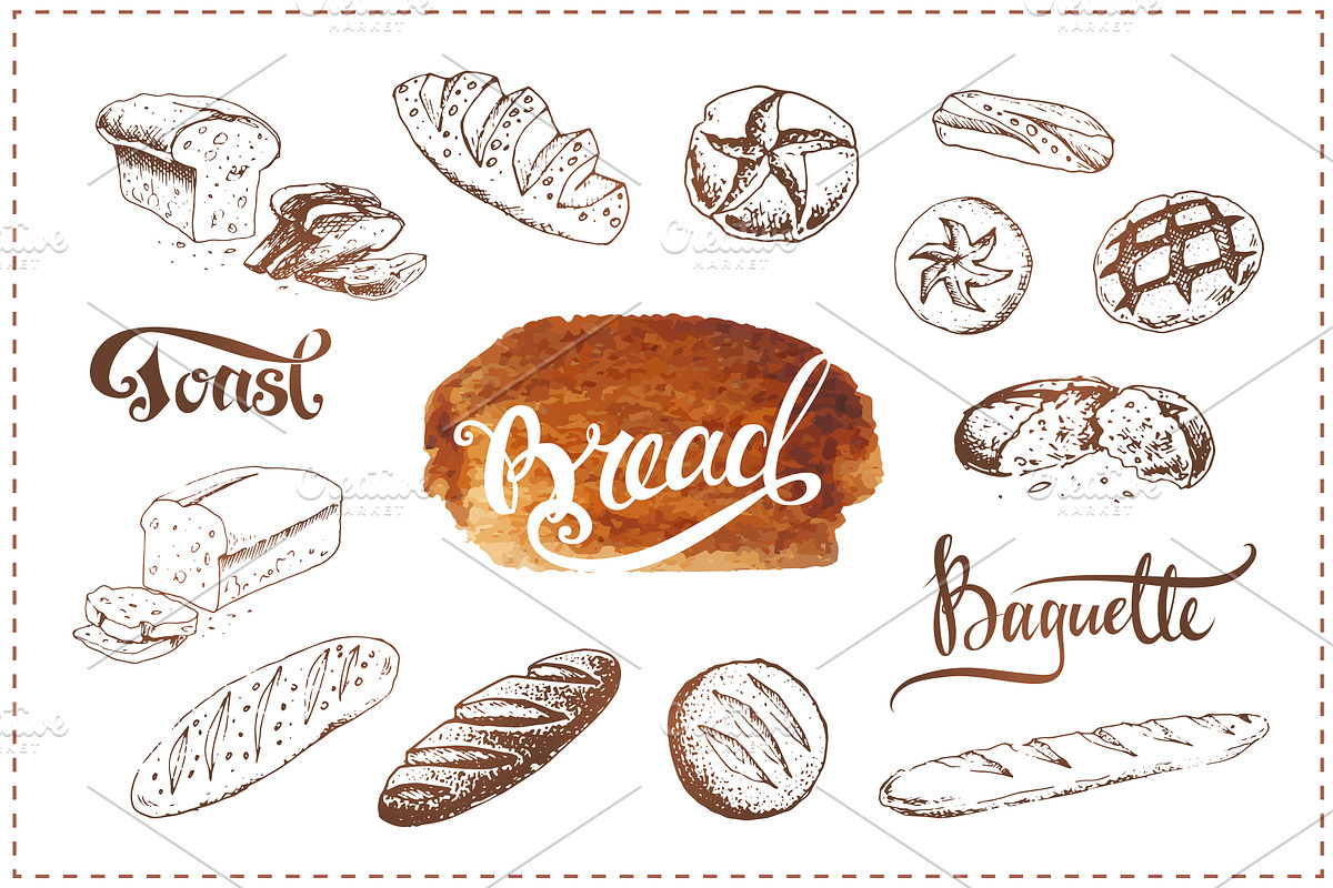 Bakery icons and calligraphy, a Food Illustration by Margo Miller (Photo 7 of 30)