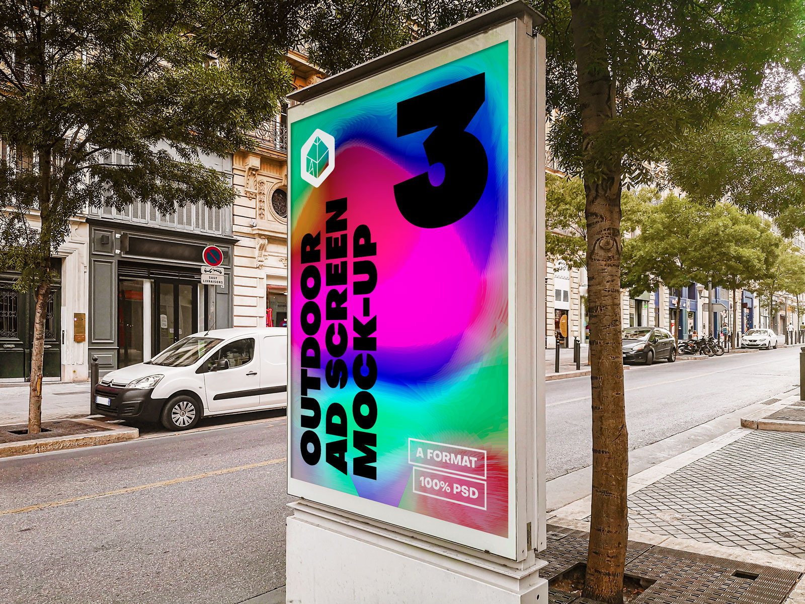 Outdoor Ad Screen MockUps 14 v7, an Advertising Mockup by Graphic Shelter