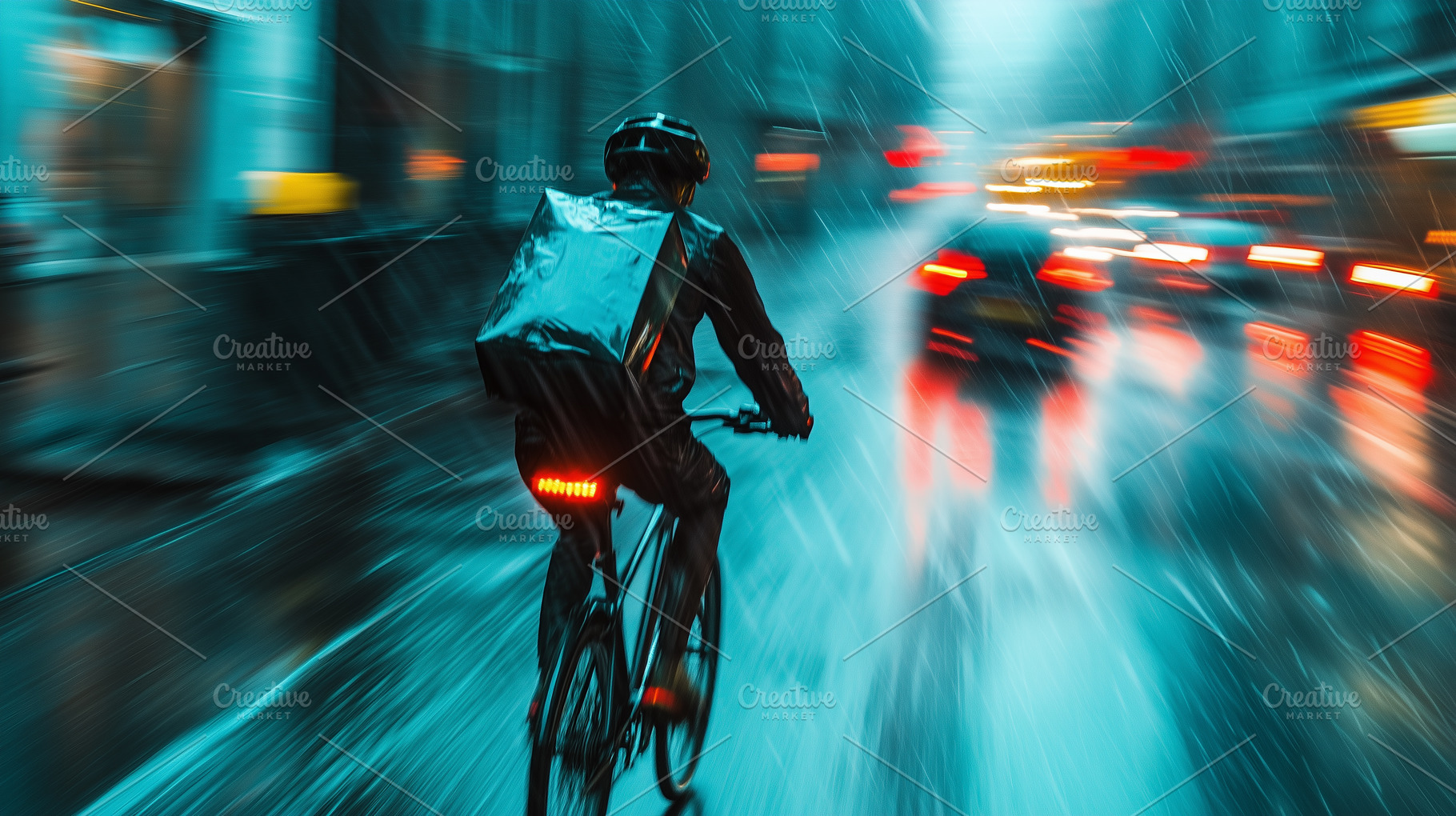 Bicycle courier rides quickly, a Transportation Photo by MistyDay
