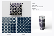 Blue Geometric And Floral Patterns 1, a Pattern Graphic by Trisuphat (Thumbnail 3 of 3)