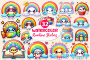 Kawaii Rainbow Stickers Bundle, an Illustration by Dream Creation (Thumbnail 1 of 4)