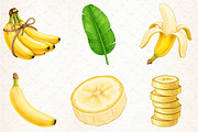 Watercolor Banana Clipart, an Illustration by Libby Wishes (Thumbnail 5 of 6)