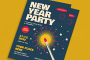 Retro New Year Party Event Flyer, a Flyer Template by Guuver (Thumbnail 2 of 3)