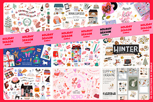 Holiday Season Bundle: Fall & Winter, an Object Graphic by Ruslana Lubenets