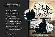 Folk Music Flyer Template, a Flyer Template by FlyerHeroes (Thumbnail 2 of 4)