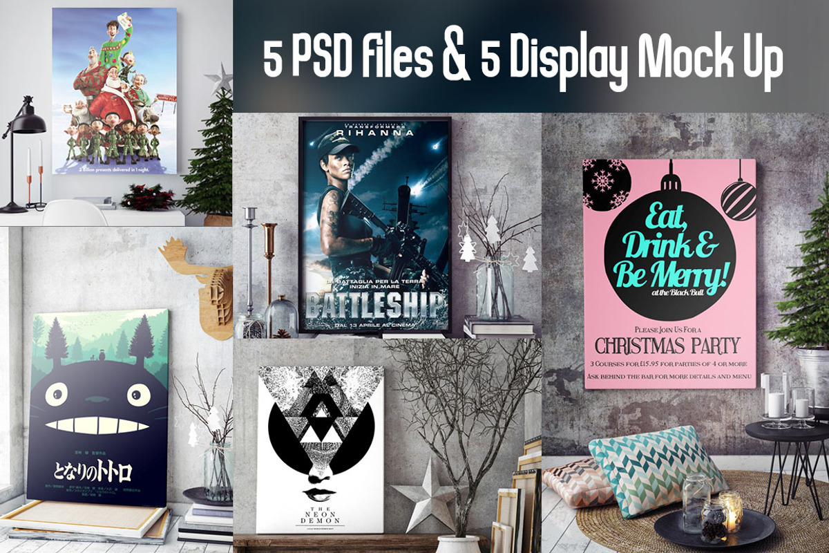 Christmas Poster Mock Up, a Print Template by Pixel Place (Photo 2 of 6)