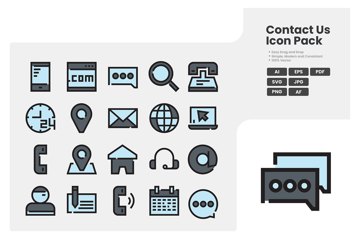 Contact Us Icon Pack, a Duotone Icon by erifqizeicon (Photo 1 of 3)