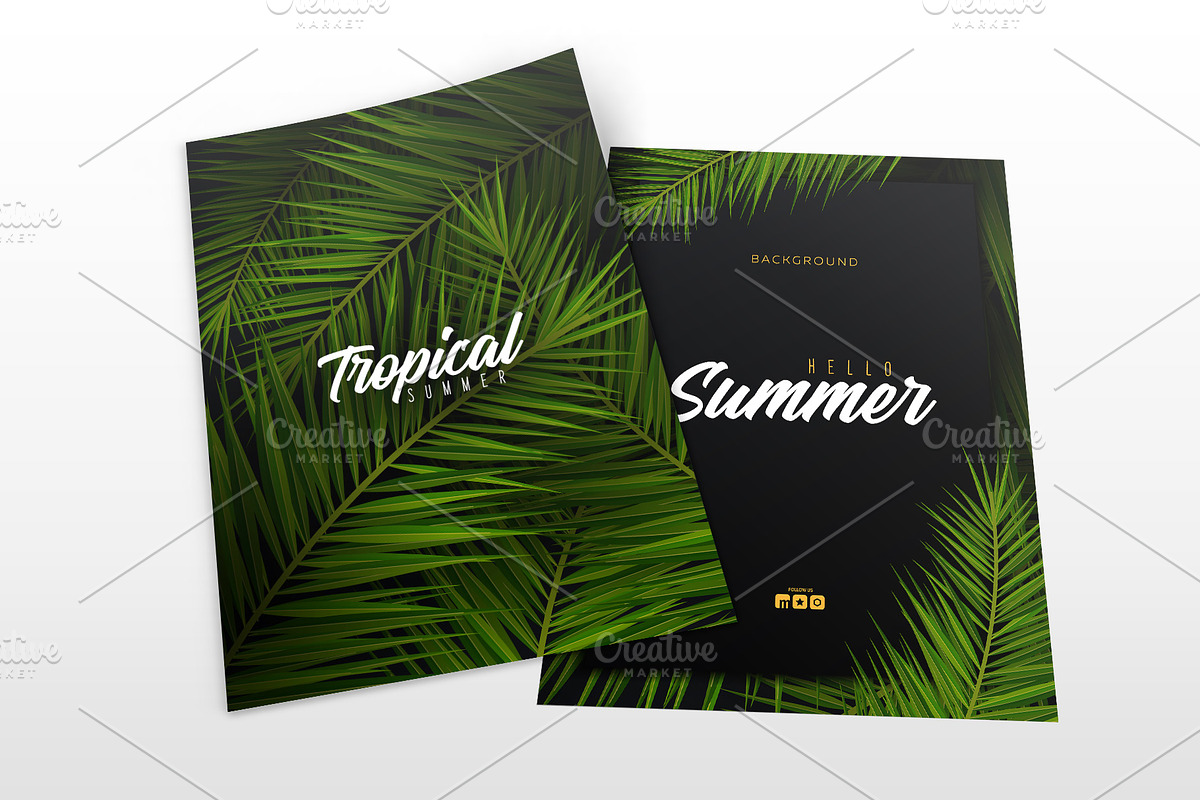 Tropical Palm Leaves posters., a Poster Template by Leo Edition (Photo 3 of 9)