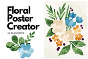 Floral Poster Creator, a Decorative Illustration by Helga Wigandt (Thumbnail 1 of 6)