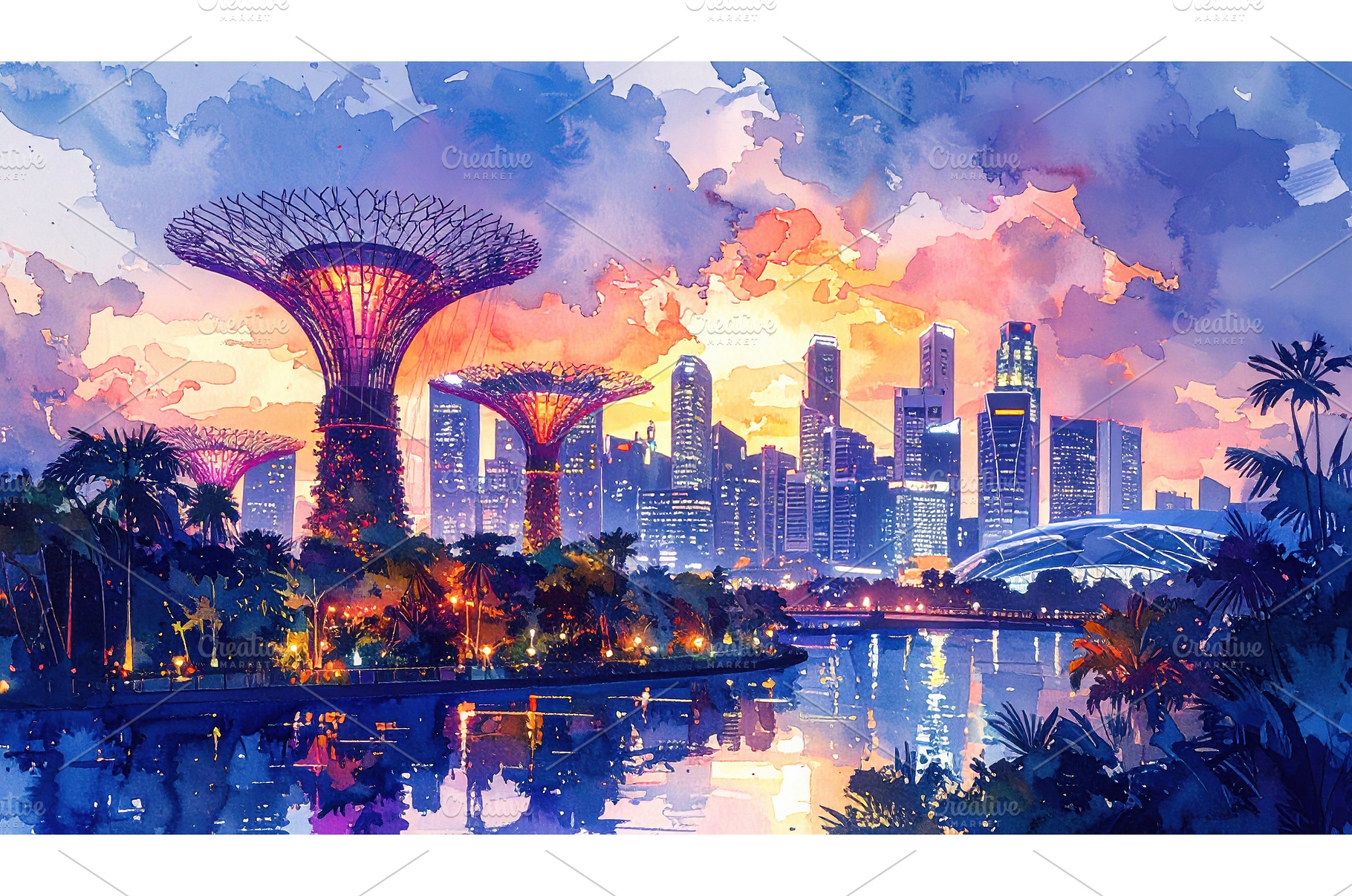 Watercolor view of futuristic, an Architecture Photo by Igor Tichonow