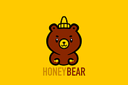 Honey Bear Logo, a Branding & Logo Template by Crown Creative's Shop (Thumbnail 1 of 2)