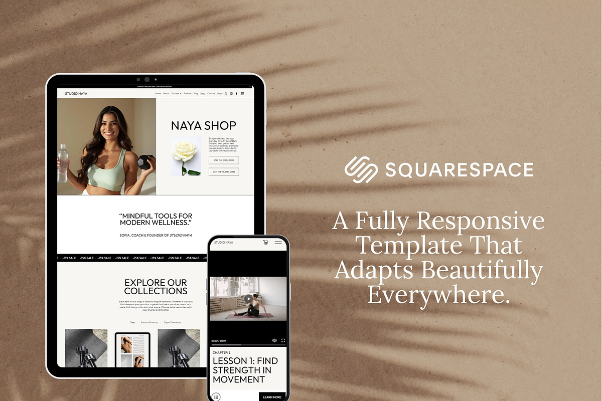 Squarespace Yoga Website Template, a Squarespace Template by Sofia Designs (Photo 8 of 9)